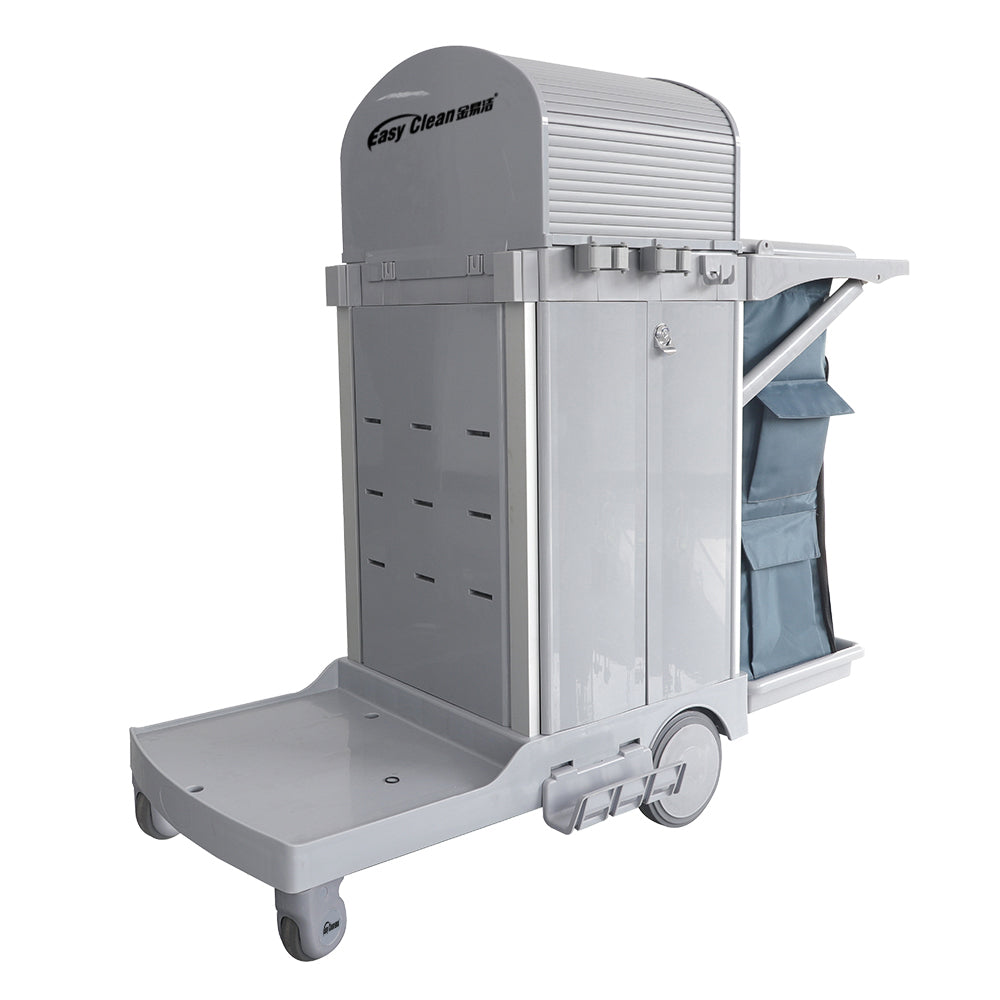 S110 Cleaning Janitorial Cart with Locked Door and Garbage bag