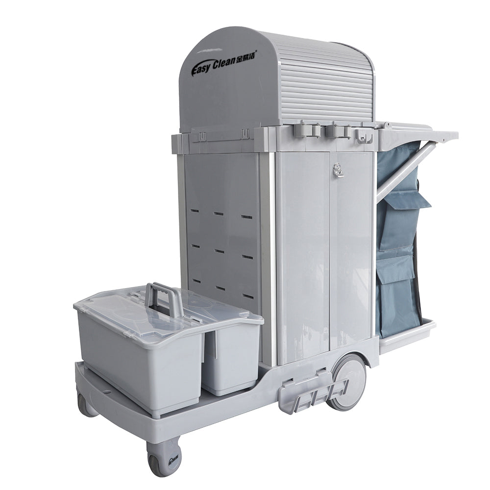 S125 Janitorial Cart with Lockable Door, Garbage Bag and Tool Box