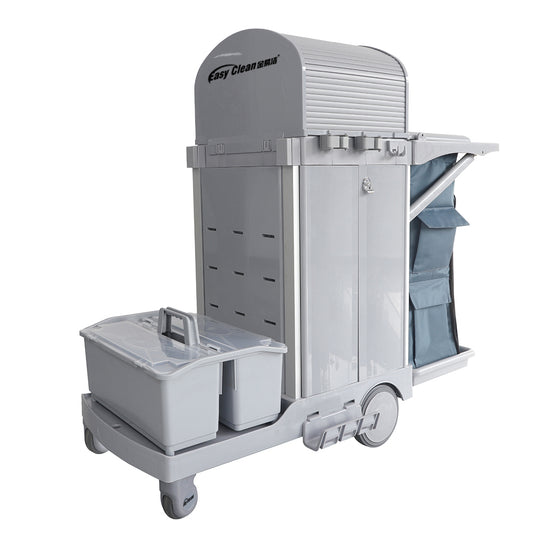 S125 Janitorial Cart with Lockable Door, Garbage Bag and Tool Box
