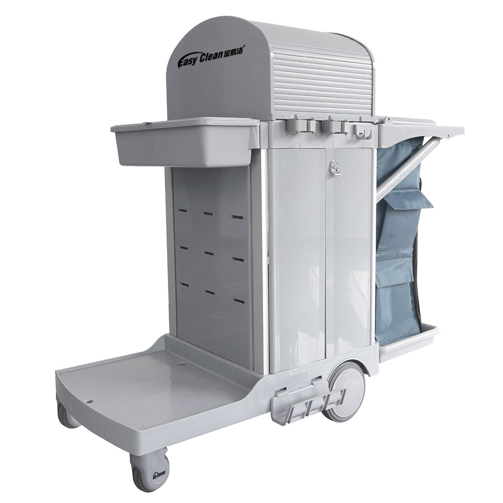S150 Janitorial Cart with locked door and Garbage Bag for Office, Mall and Hospital